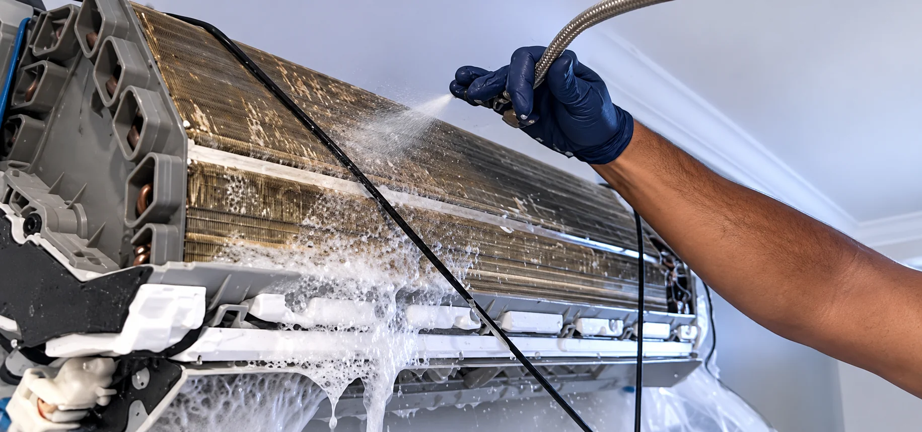 Professional Foaming and Rinsing of a Mini-Split Heat Pump Coil Professional Foaming and Rinsing of a Mini-Split Heat Pump Coil by NordAir Atlantic in Nova Scotia